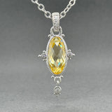Estate Judith Ripka SS Quartz & CZ Pendant