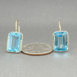 Estate 14K Y Gold 19.99ctw Blue Topaz Drop Earrings