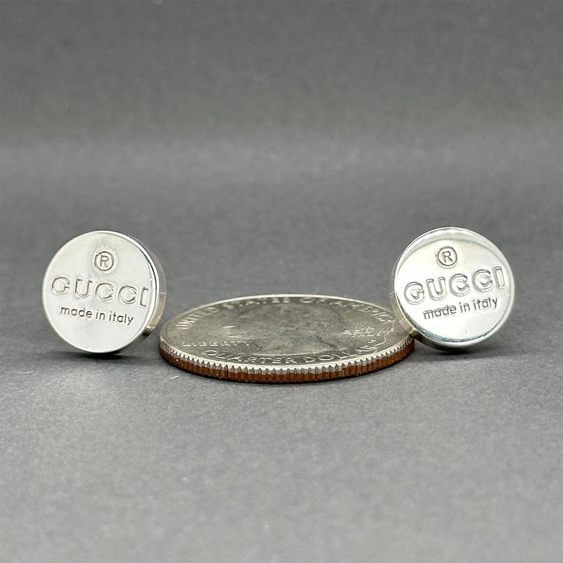 Estate Gucci SS Signature Circle Stud Earrings