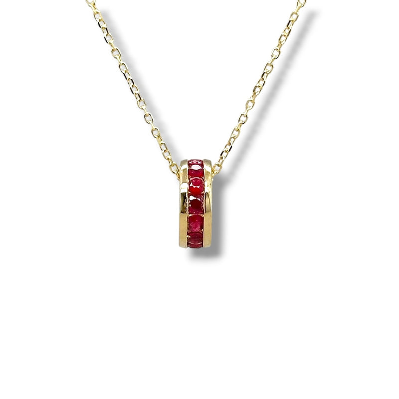 14K Y Gold 0.52ctw Ruby Rondell Pendant