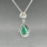 Estate 14K W Gold 1.87ct Emerald & 0.46ctw Diamond Pendant