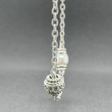 Estate Judith Ripka SS Pearl & CZ Station 36” Necklace