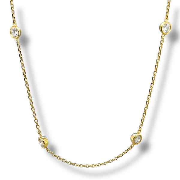 YGP Sterling 2.00ctw  F-G/VS2 Lab Created Diamond By The Yard Necklace