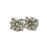 14K W Gold 1.60ctw H/SI1 Diamond Stud Earrings GIA
