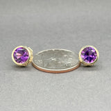Estate 14K Y Gold Amethyst Stud Earrings