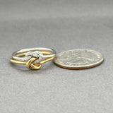 Estate 18K TT Gold 0.04ctw K/I1 Diamond Knot Ring