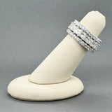Estate 18K W Gold 8.11ctw G-H/SI1-I1 Diamond Triple Row Eternity Ring