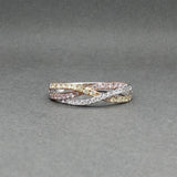 Estate 14K Tri-Color Gold 0.31ctw Diamond Crossover Ring