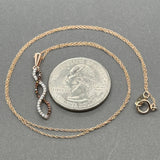 Estate 10K R Gold 0.09ctw Brown-H/SI1-2 Diamond Pendant
