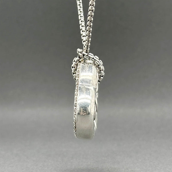 Estate David Yurman SS 0.61ctw Diamond Cable Heart Pendant