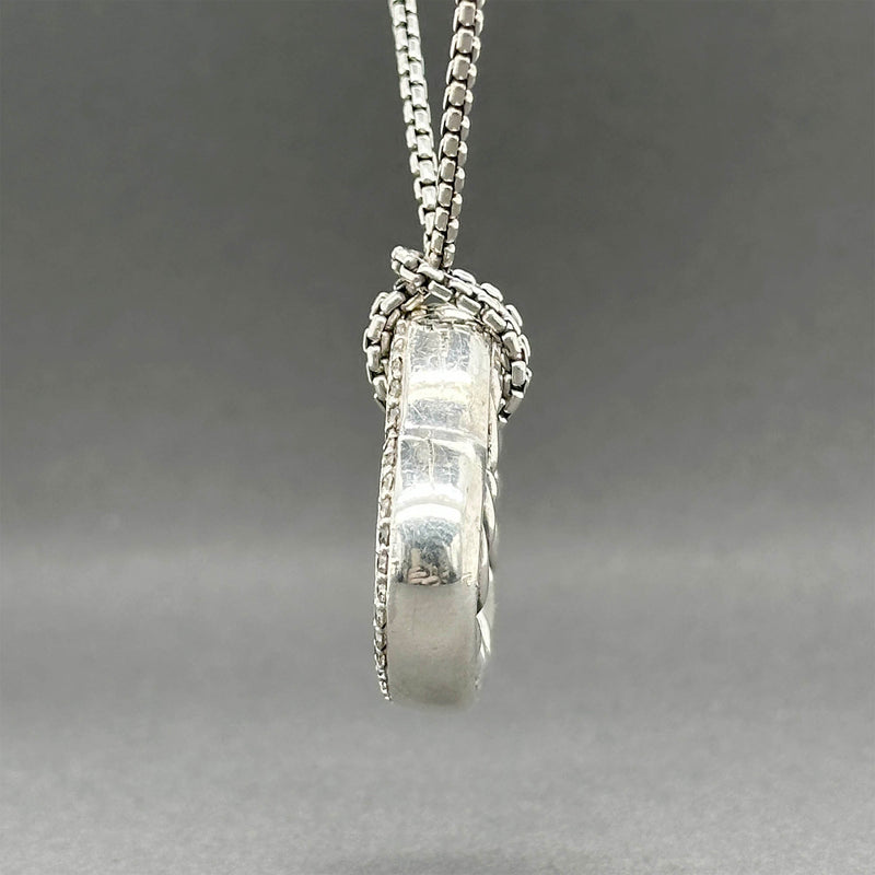 Estate David Yurman SS 0.61ctw Diamond Cable Heart Pendant