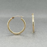 Estate 14K Y Gold 21.1mm Hoop Earrings