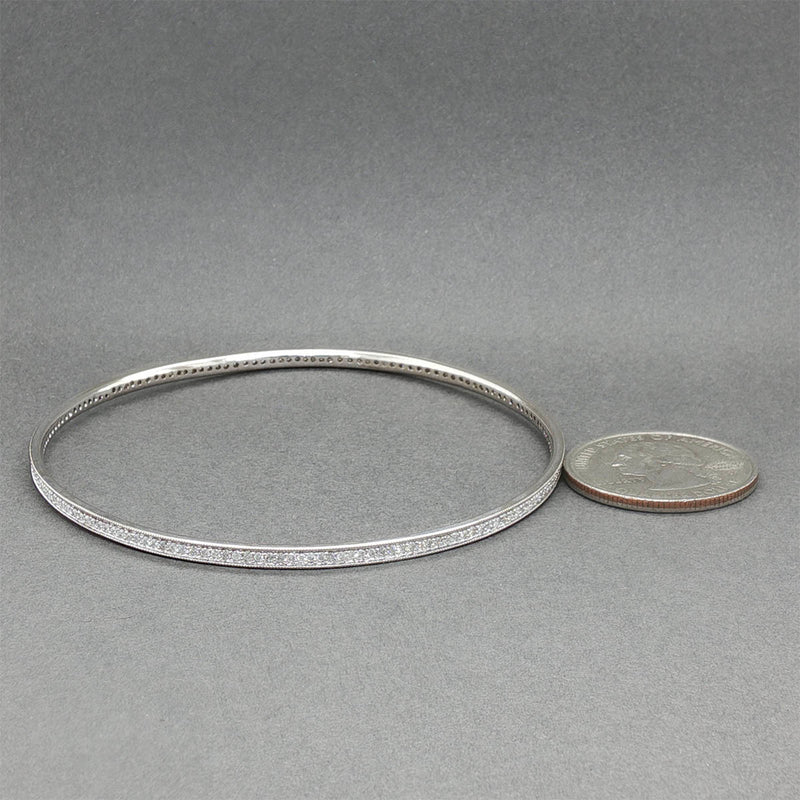 Estate 14K W Gold 1.03ctw G-H/SI2-I1 Diamond Bangle Bracelet