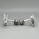 Estate Tiffany & Co. SS Enamel Zebra Head Cufflinks
