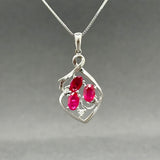 Estate 10K W Gold 0.87ctw Ruby & 0.02ctw Diamond Pendant