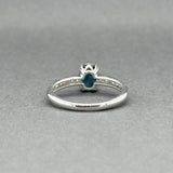 Estate 14K W Gold 0.60ct Sapphire & 0.13ctw Diamond Ring