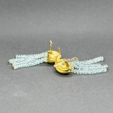 Estate 18K Y Gold 23.99ctw Aquamarine & Diamond Chandelier Earrings