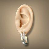 Estate 14K TT Gold 0.12ctw Diamond Hoop Earrings