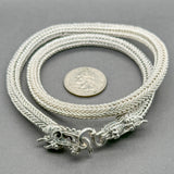 Estate SS Double Dragon Head Necklace