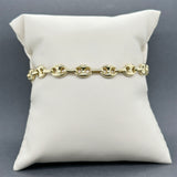 Estate 18K Y Gold 6.3mm Puffed Anchor Bracelet