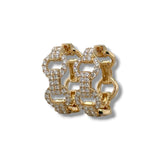 18K Y Gold 0.75ctw G/SI1 Diamond Link Hoop Earrings