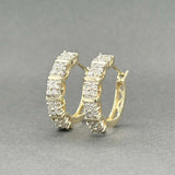 Estate 14K Y Gold 0.88ctw I/I1-2 Diamond Hoop Earrings