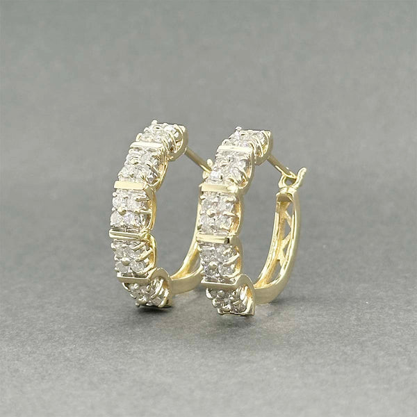 Estate 14K Y Gold 0.88ctw I/I1-2 Diamond Hoop Earrings