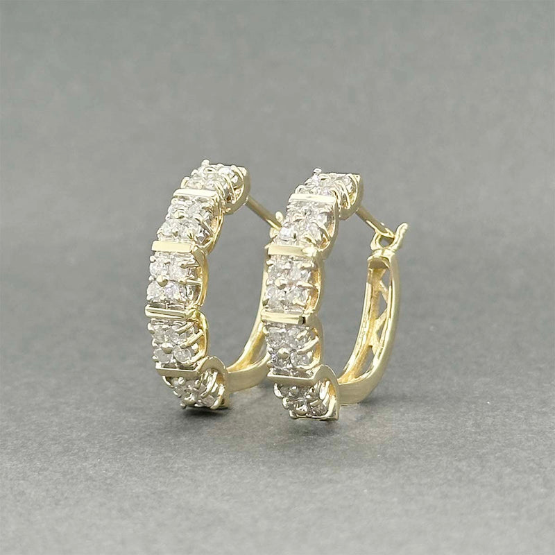 Estate 14K Y Gold 0.88ctw I/I1-2 Diamond Hoop Earrings