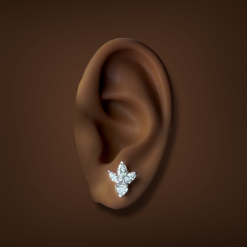 Estate Platinum 1.30ctw F/VS2-SI1 Diamond Stud Earrings