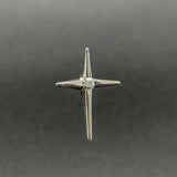 Estate 14K W Gold 0.06ct J/I1 Diamond Cross Pendant
