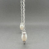 Estate Judith Ripka SS Freshwater Pearl & CZ Station Necklace