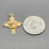 Estate 14K Y Gold Christ Head Cross Pendant