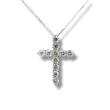 14K W Gold F/VS1 1.00ctw Lab-Created Diamond Cross