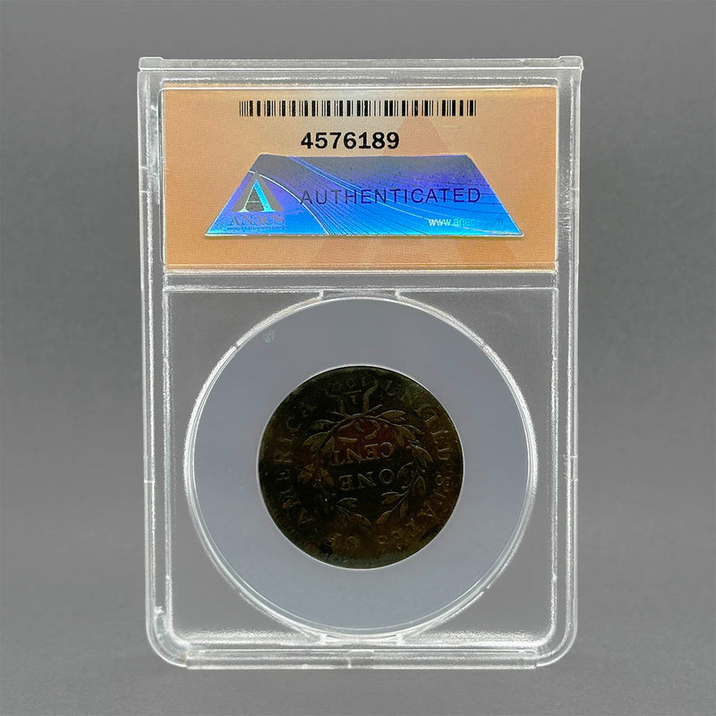 Estate Copper 1797 1 Cent Draped Bust Coin NAACS-F12