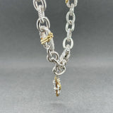 Estate Judith Ripka SS CZ Fleur De Lis Fancy Cable 20” Chain