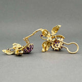 Estate 18K Y Gold 2.36ctw Amethyst Flower Clip On Earrings