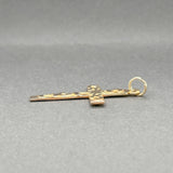 Estate 14K Y Gold 41.3mm Cross Pendant