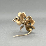 Estate Victorian 10K Y Gold Seed Pearl Clover Pin