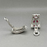 Estate 18K W Gold 2.40ctw Garnet & 1.57ctw Diamond Earrings