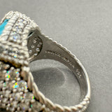 Estate Judith Ripka SS Turquoise & CZ Cocktail Ring