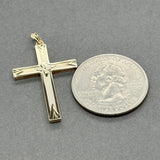 Estate 14K Y Gold 36.68mm Cross Pendant