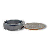Tantalum 7mm Gray Brush Finish Shiny Edges Ring 9