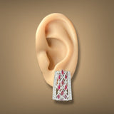 Estate 18K W Gold 2.40ctw Garnet & 1.57ctw Diamond Earrings