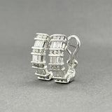 Estate 14K W Gold 1.22ctw H-I/VS2-I1 Diamond J Hoop Earrings