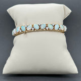 Estate 14K Y Gold 5.61ctw Opal & 0.52ctw Diamond Bangle Bracelet