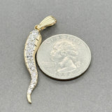 Estate 14K Y Gold 0.51ctw Diamond Italian Horn Pendant