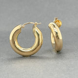 Estate 18K Y Gold 20.9mm Twisted Huggie Earrings