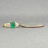 Estate 14K Y Gold 0.45ct Emerald & 0.15ctw Diamond Ring