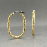 Estate 14K Y Gold Twisted 35mm Hoop Earrings