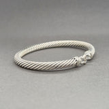 Estate David Yurman SS 0.07ctw H-I/SI2-I1 Diamond Buckle Classic Bracelet